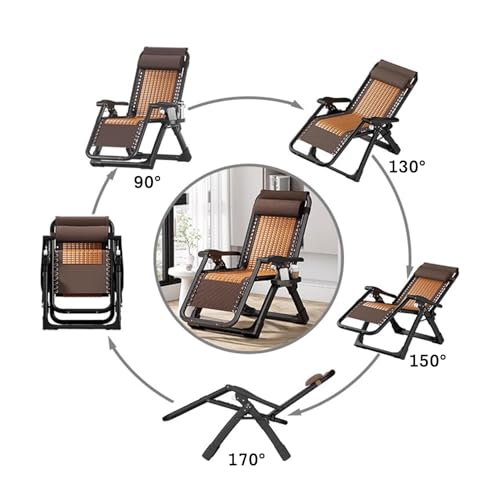 FLEPYHB Tumbona de Gravedad Cero Plegable para Exterior, con Reposacabezas y Portavasos, Ideal para Piscina, Playa o Camping