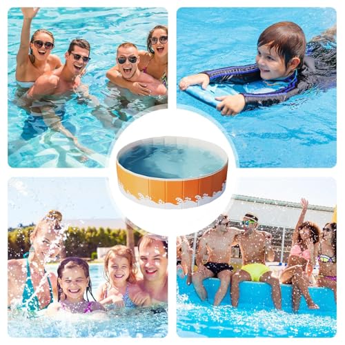 Piscina hinchable plegable - Piscinas no hinchables | Piscina no inflamable | Piscina enterrada no | Bañera portátil que ahorra espacio para adultos, fiestas en el agua en el jardín o al aire libre