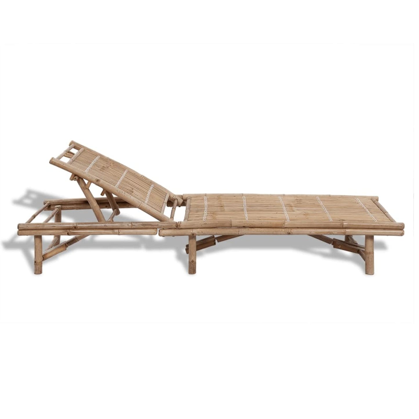 Tumbona de Bambú Reclinable para Jardín, Patio o Exterior – Silla Larga de Relax Estilo Natural