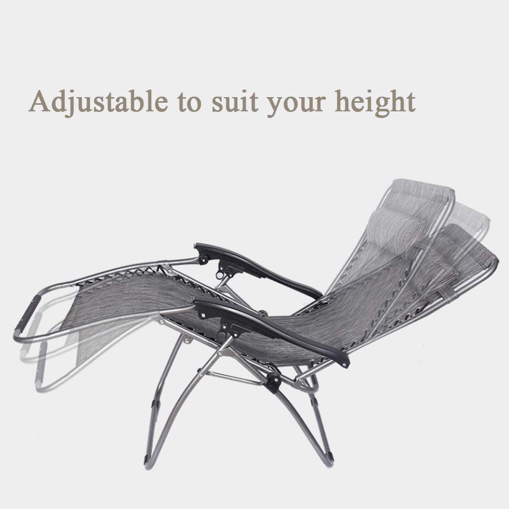 Sillón Relax Gravedad Cero Reclinable y Plegable – Tumbona Multiposiciones para Jardín, Terraza, Playa o Piscina con Reposacabezas Desmontable (97 × 15 × 65 cm)