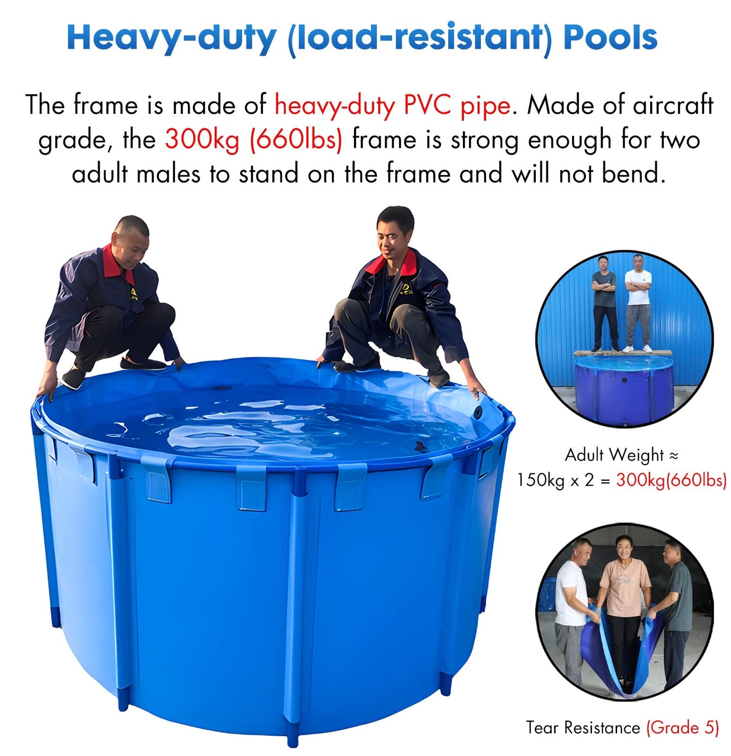 Piscina Desmontable Azul con Marco Metálico, Ideal para Jardín o Patio, con Válvula de Drenaje – Varias Medidas Disponibles