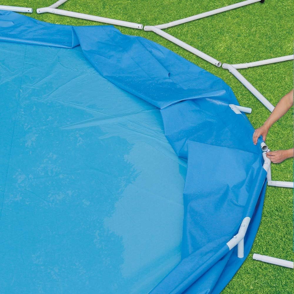 Piscina Desmontable Redonda de 4383 L con Estructura de Acero – 3 x 0,76 m, Montaje Rápido, Material Duraplus Antipinchazos, Resistente al Sol, con Válvula de Drenaje