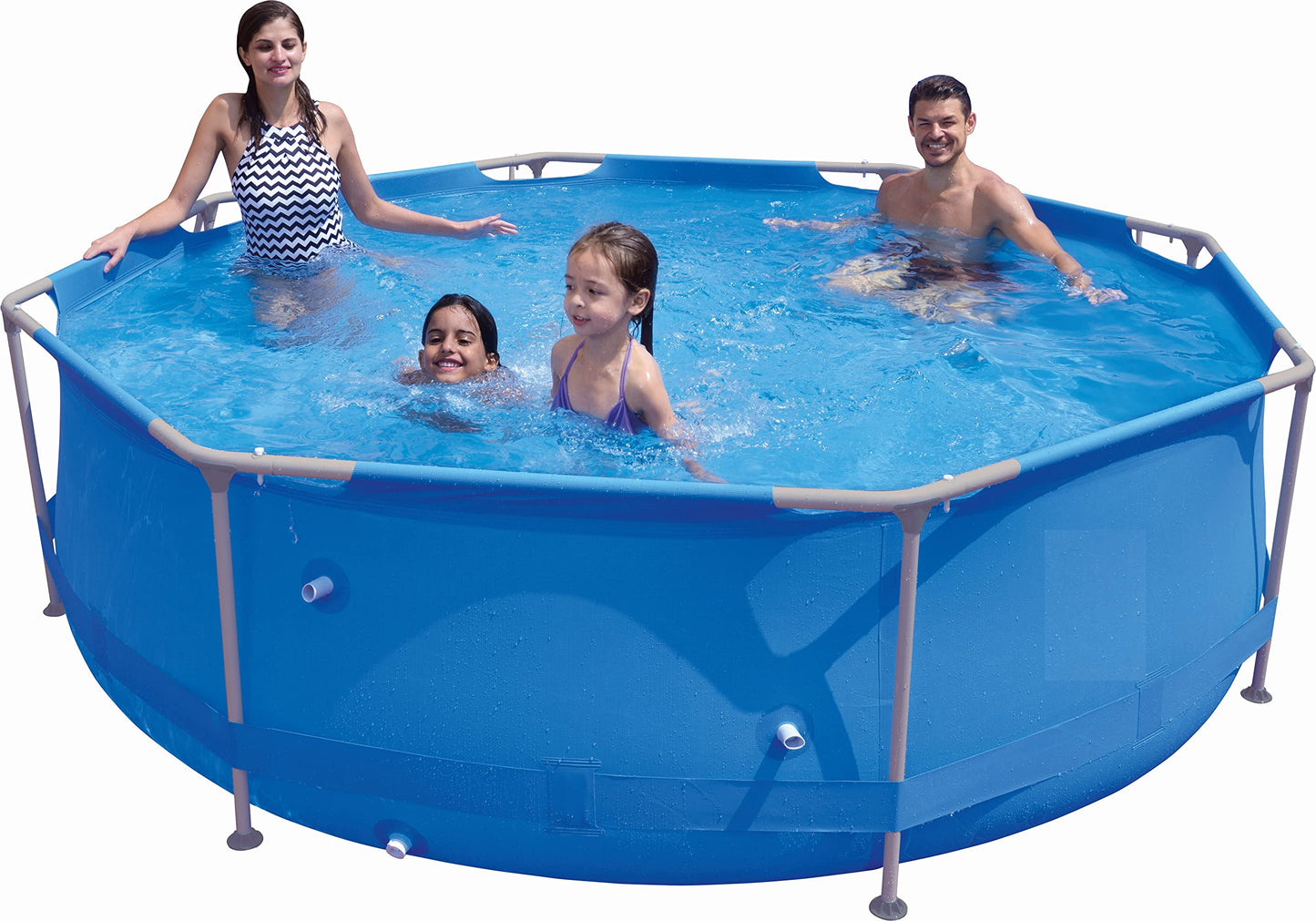 Piscina Desmontable Redonda de 4383 L con Estructura de Acero – 3 x 0,76 m, Montaje Rápido, Material Duraplus Antipinchazos, Resistente al Sol, con Válvula de Drenaje