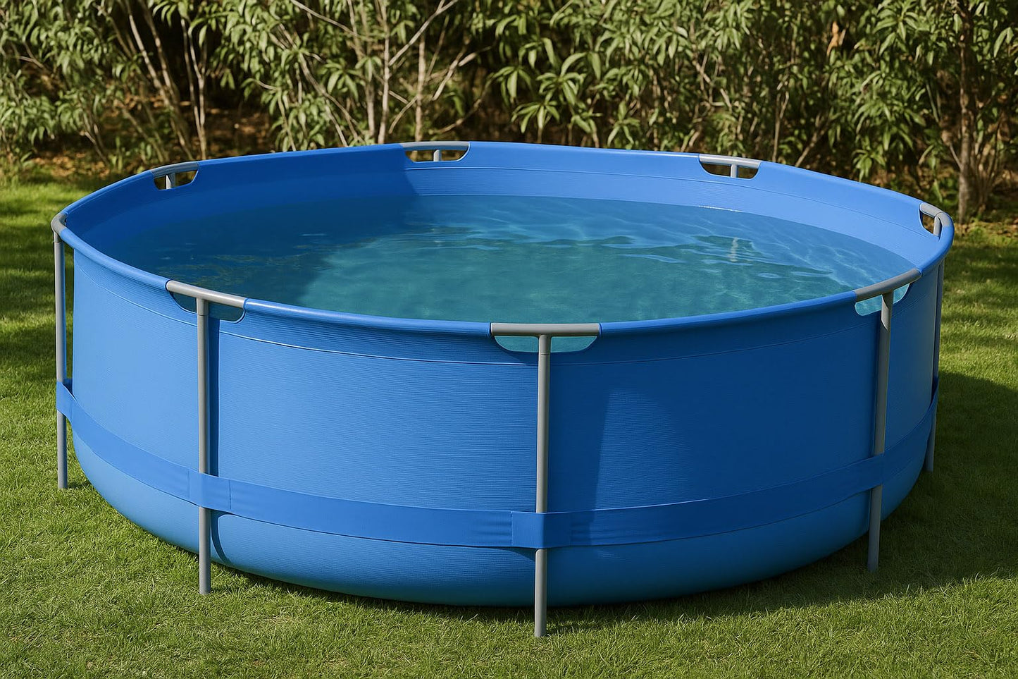 Piscina Desmontable Redonda de 4383 L con Estructura de Acero – 3 x 0,76 m, Montaje Rápido, Material Duraplus Antipinchazos, Resistente al Sol, con Válvula de Drenaje