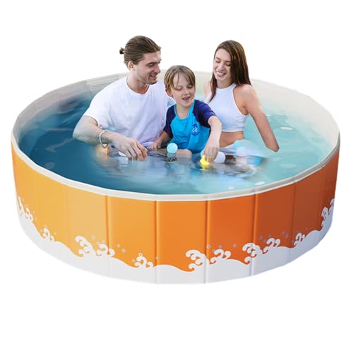 Piscina hinchable plegable - Piscinas no hinchables | Piscina no inflamable | Piscina enterrada no | Bañera portátil que ahorra espacio para adultos, fiestas en el agua en el jardín o al aire libre