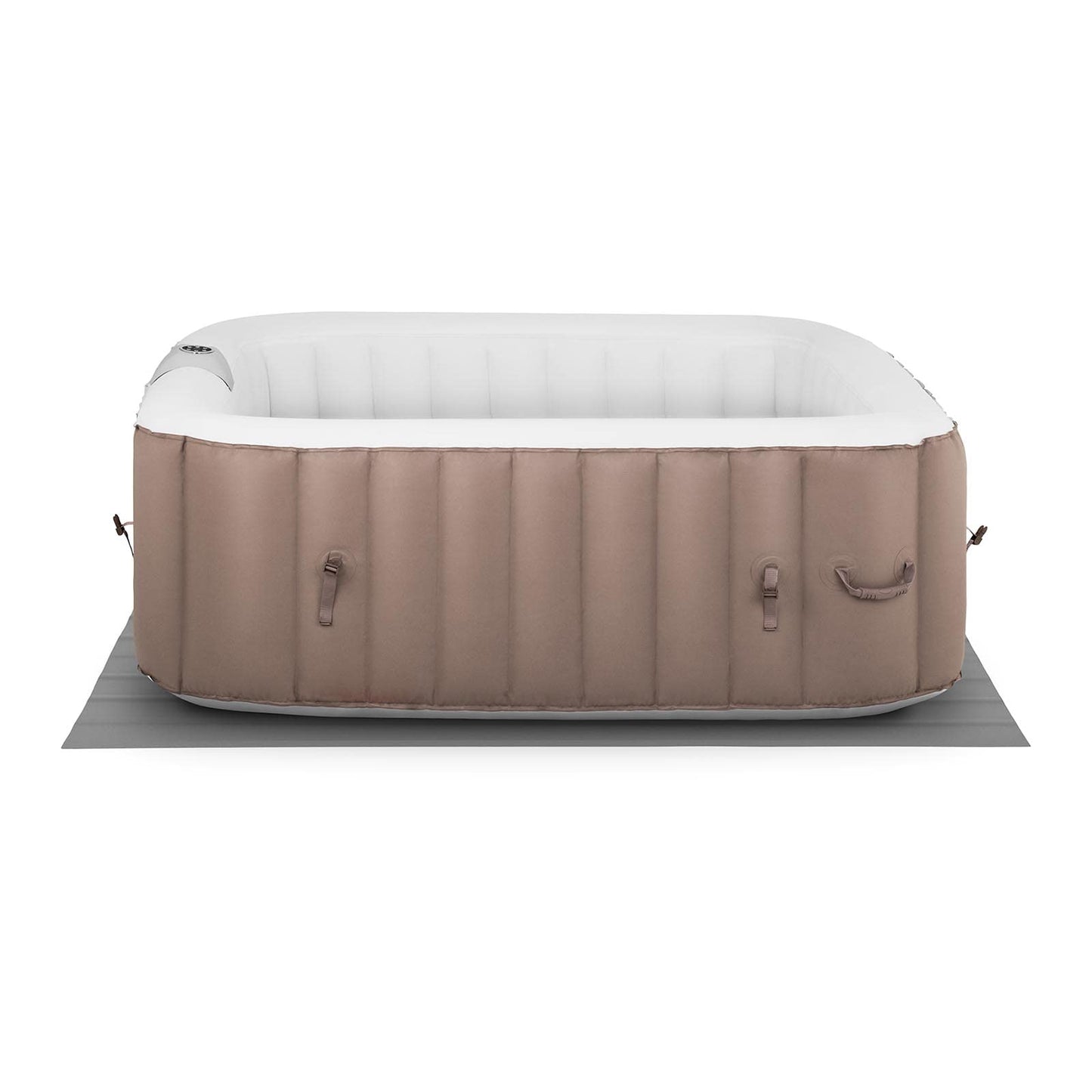 SPA Hinchable para 6 Personas, Capacidad 900 L, con 130 Salidas de Aire, Piscina de Hidromasaje Portátil en Color Beige/Blanco – Ideal para Exterior