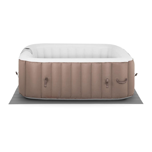 SPA Hinchable para 6 Personas, Capacidad 900 L, con 130 Salidas de Aire, Piscina de Hidromasaje Portátil en Color Beige/Blanco – Ideal para Exterior