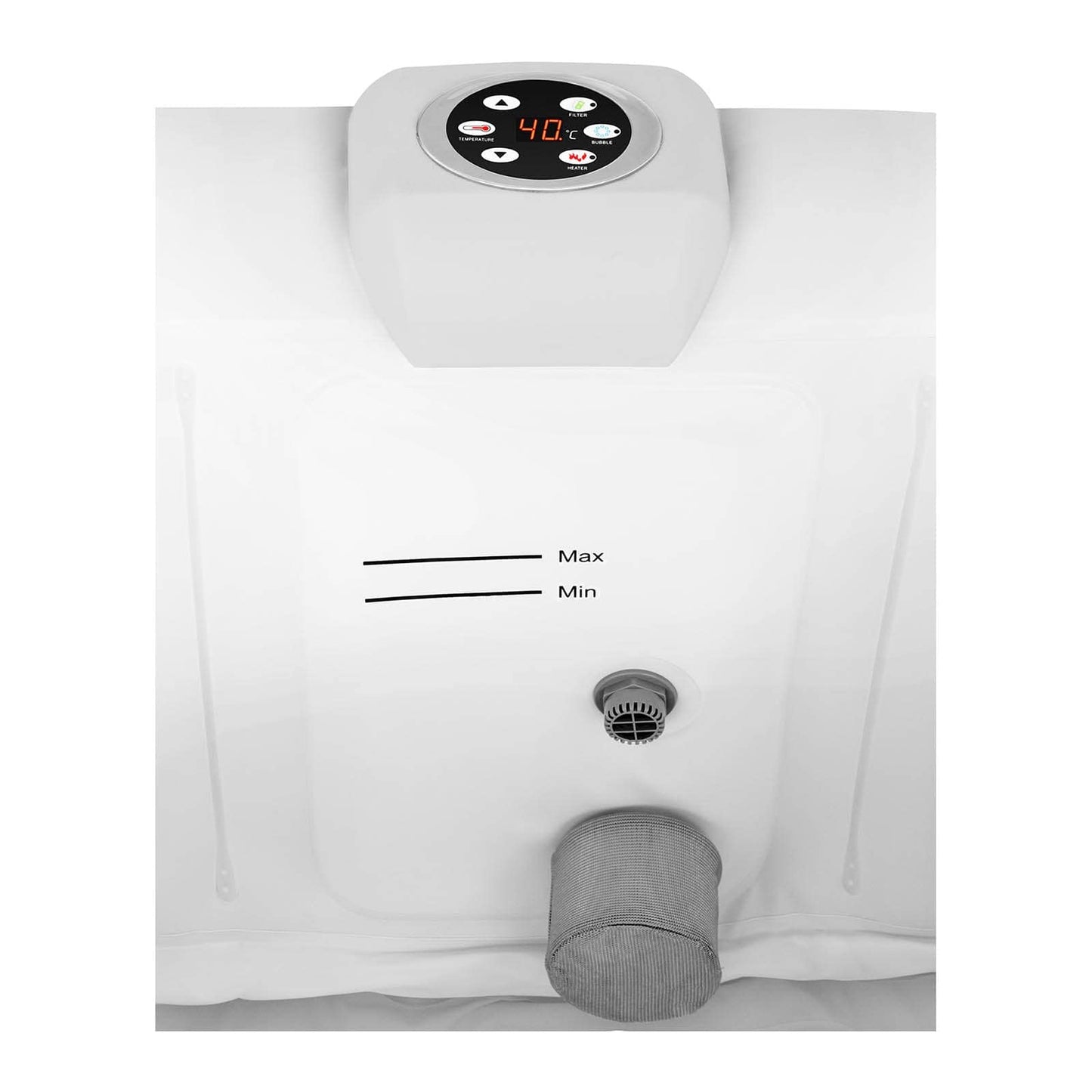 SPA Hinchable para 6 Personas, Capacidad 900 L, con 130 Salidas de Aire, Piscina de Hidromasaje Portátil en Color Beige/Blanco – Ideal para Exterior