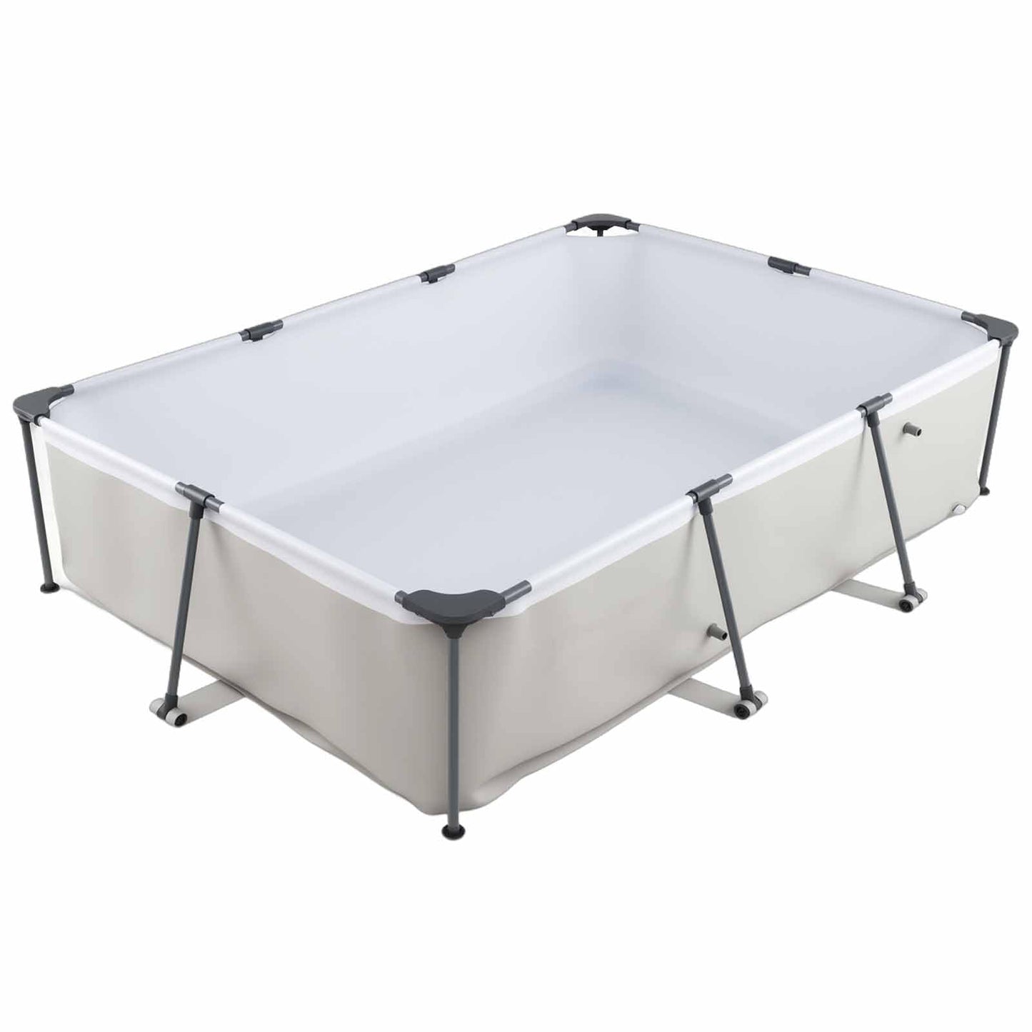Piscina Desmontable Rectangular 3701 L con Estructura Metálica Revestida, Paredes de PVC de 3 Capas, Filtro y Bomba, Ideal para Jardín y Exterior, Montaje sin Herramientas
