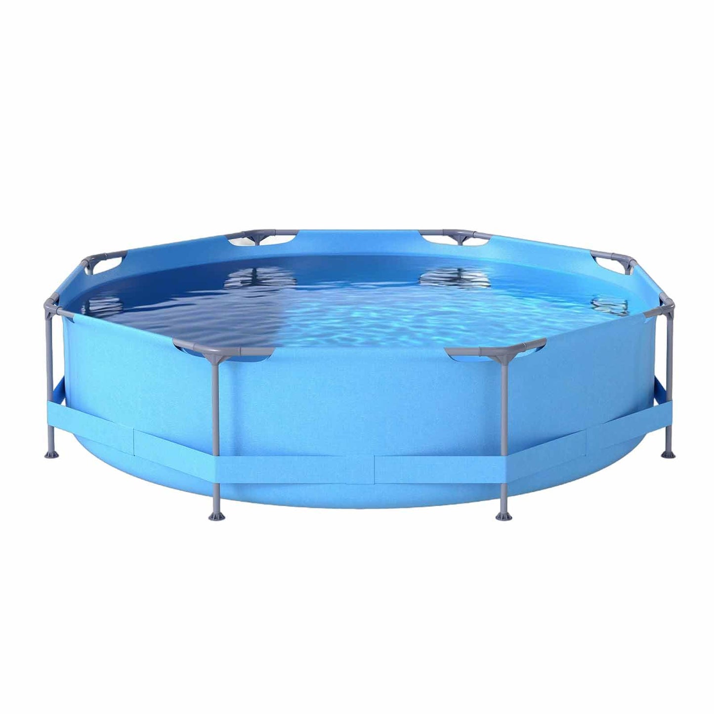 RELAX4LIFE Piscina Desmontable Redonda Ø360x76cm con Marco de Metal para 3-4 Adultos, Piscina con Depuradora y Pared Triple Capa para Jardín, Patio, Terraza, Montaje sin Herramientas (6125 L)