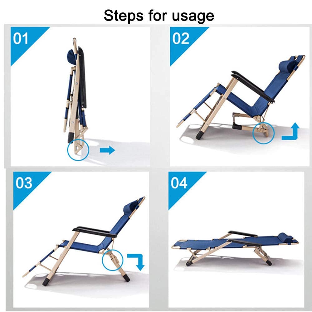 Sillas al Aire Libre, Tumbona, Patio, Playa, jardín, Camping, Pesca, Silla reclinable, Piscina Ajustable, sillón reclinable al Aire Libre, sillón reclinable, sillón reclinable Relax-Blue
