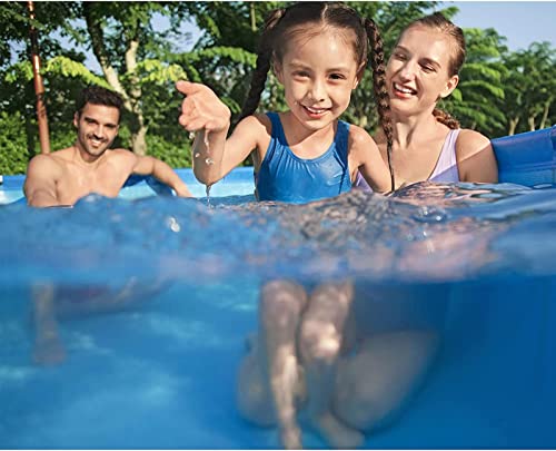 Blue Relax Pool - Piscina con marco de metal sobre el suelo con válvula de drenaje, piscina grande para patio trasero al aire libre, 3 pies a 33 pies