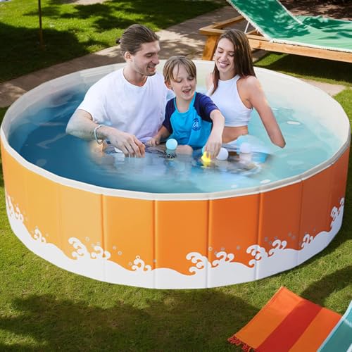 Piscina hinchable plegable - Piscinas no hinchables | Piscina no inflamable | Piscina enterrada no | Bañera portátil que ahorra espacio para adultos, fiestas en el agua en el jardín o al aire libre