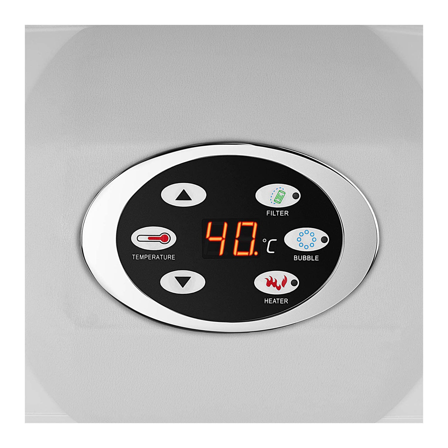 SPA Hinchable para 6 Personas, Capacidad 900 L, con 130 Salidas de Aire, Piscina de Hidromasaje Portátil en Color Beige/Blanco – Ideal para Exterior