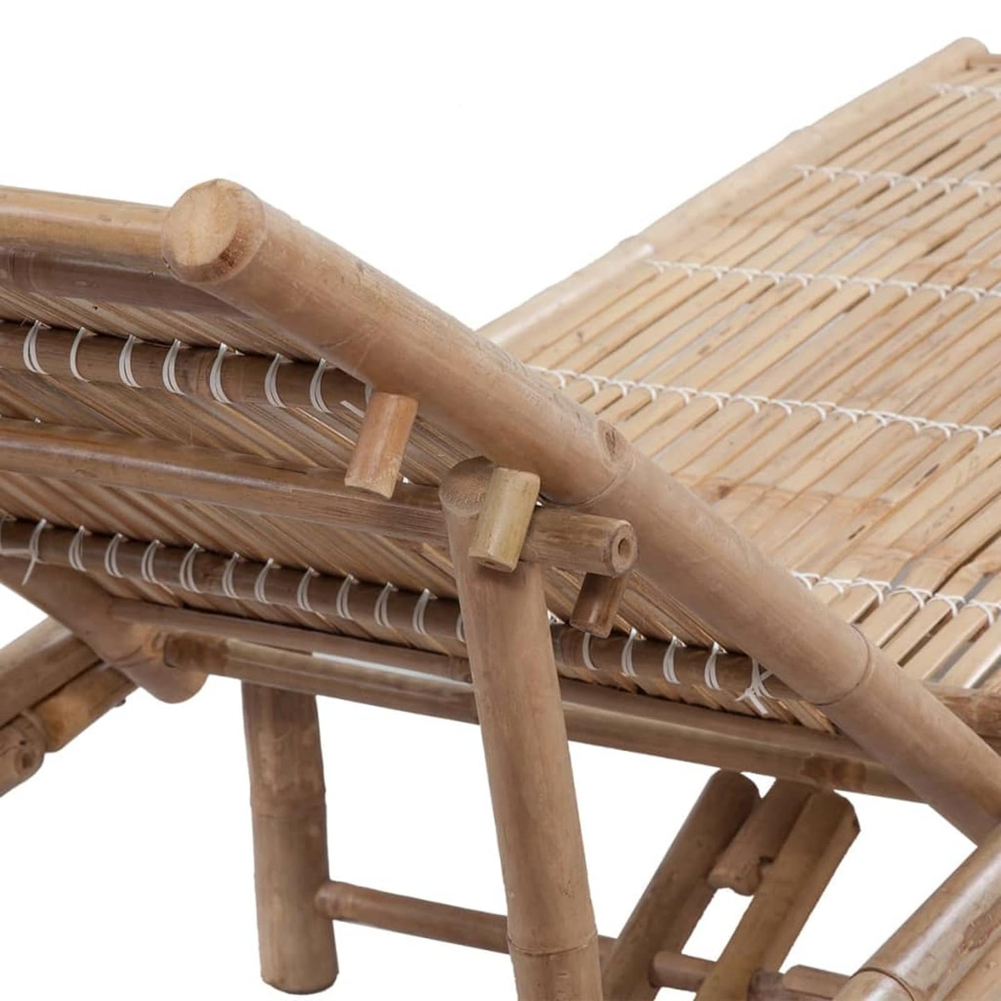Tumbona de Bambú Reclinable para Jardín, Patio o Exterior – Silla Larga de Relax Estilo Natural