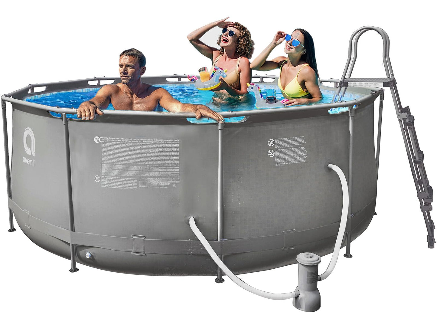 Piscina Desmontable JILONG 360 x 122 cm, Capacidad 12.178 L, Estructura Resistente para Jardín o Exterior