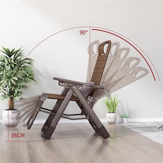 FLEPYHB Sillón Reclinable Plegable de Ratán para Exterior, con Reposacabezas, Ideal para Jardín, Patio, Piscina o Playa