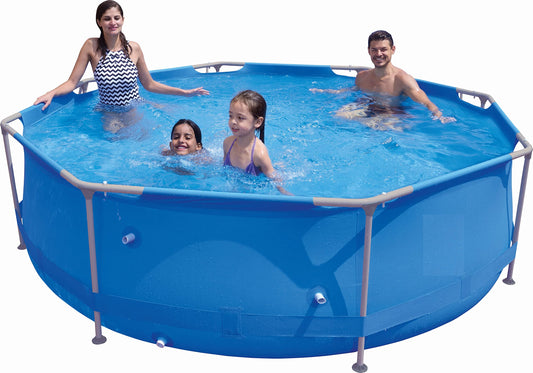 Piscina Desmontable Redonda de 4383 L con Estructura de Acero – 3 x 0,76 m, Montaje Rápido, Material Duraplus Antipinchazos, Resistente al Sol, con Válvula de Drenaje